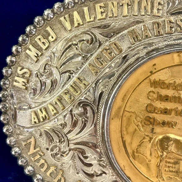 Vogt 1/10 10K Sterling AQHA 1986 World Show Amateur Aged Mares 9th Buckle